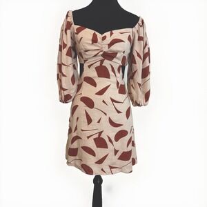 ASTR The Label Heather Dress in Rust Abstract –‎ Size XS